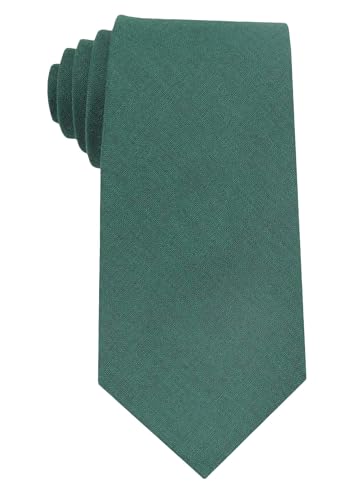 Image of Mens Solid Linen Ties - Regular Width Pattern Necktie for Men
