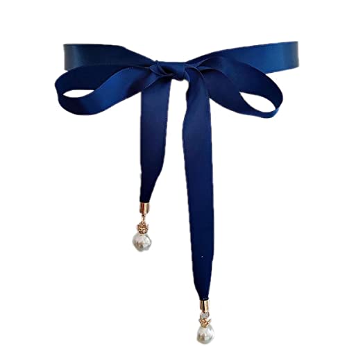 Bridal Sash Simple Classic Silk Ribbon Sashes with Pearls for Dress Formal Wedding