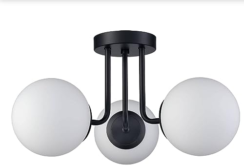 Image of Avior Low Height Ceiling Lamp, Chandelier for Living Room, Restaurant Lamps and Hotels (Golden) (Black with Doom)