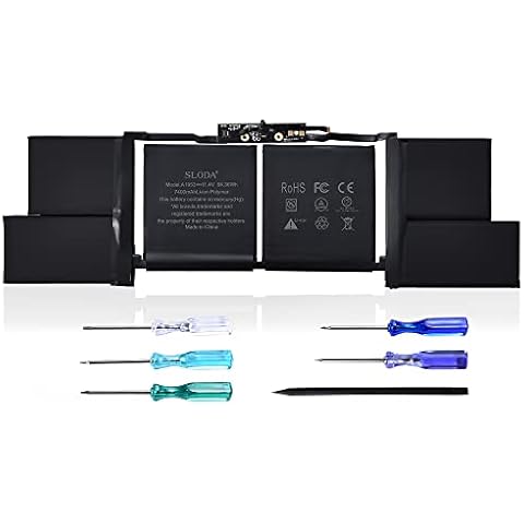 SLODA A1953 Laptop Battery for MacBook Pro 15'' A1990 (Mid 2018 2019 Version) EMC 3215 3359 BTO CTO Touch Bar MV902LL/A MV912LL/A MV922LL/A MV932LL/A MV942LL/A MV952LL/A [Li-Polymer 11.4V 7400mAh] Cover