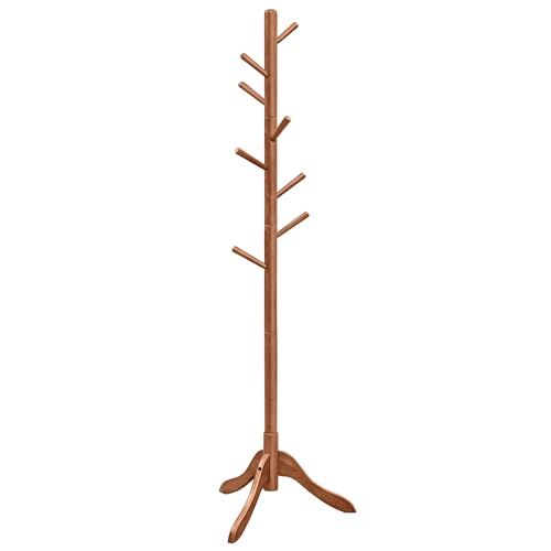 VASAGLE Solid Wood Coat Rack - Tree-Shape, 8 Hooks