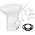 YITAHOME RV Toilet with Enamel Bowl, Plastic Toilet Body, Pedal Flush, Gravity Flush Toilet High Profile with Hand Sprayer, Flange for Motorhome Caravan Car Travel