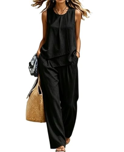 Conjunto de 2 piezas de verano elegante y fluido para un look diario impecable