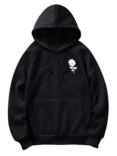 Image of Floerns Men's Graphic Print Long Sleeve Drawstring Hoodie Pullover Sweatshirt