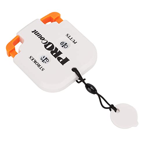 Golf Score Counter, Mini ABS Golf Stroke Counter One Touch Reset Handheld Stroke Tracker with Lanyard for Players Coaches (2.5x2.2in Compact Size) (White Orange)