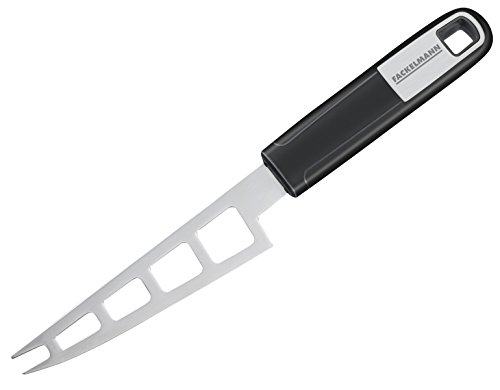 FACKELMANN Käsemesser 27 cm SENSE, Käseschneider für Weichkäse mit rutschfestem und ergonomischem Soft-Touch-Griff aus Kunststoff (Farbe: Silber/Schwarz), Menge: 1 Stück