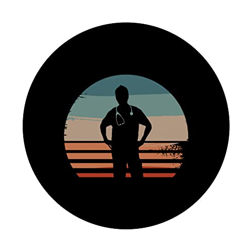 Retro Vintage Classic Doctor Medical PopSockets Swappable PopGrip, Black - Image 3