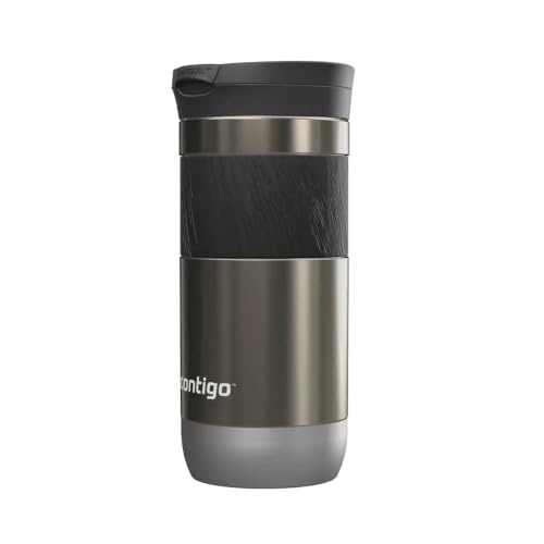 Image of Contigo Byron 2.0 Snapseal Travel Mug - Premium Stainless Steel Insulated Coffee Mug with Leakproof Lid, 470 ml Thermal Vacuum Flask for Hot & Cold Beverages