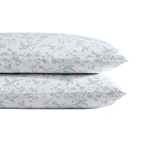 Laura Ashley Home - Sateen Collection - 2pc Pillowcase Set - 100% Cotton, Silky Smooth & Luminous Sheen, Wrinkle-Resistant Bedding, Garden Palace