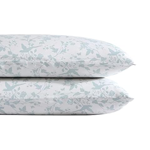 Laura Ashley Home - Kolekcja satynowa - zestaw 2 poszewek na poduszki - 100% bawełna, jedwabiście gładka i świecąca połysk, pościel odporna na zagniecenia, Garden Palace