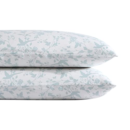 Laura Ashley Home - Colección Satén - Juego de Fundas de Almohada de 2 Piezas - 100% algodón, Suave y Sedoso y Luminoso, Ropa de Cama Resistente a Las Arrugas, Garden Palace