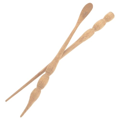 ABOOFAN Elegant Bamboo Tea Scoop Needle Set 2pcs Kung Fu Tea Tools for Home Travel