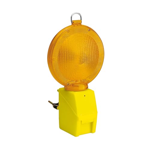 basso consumo VELAMP Lampeggiatore stradale a 2 LED - Sensore crepuscolare - Modalità fissa o intermittente - Alta visibilità Giorno/Notte, Resistente agli agenti atmosferici – Funziona a batteria – Luce gialla