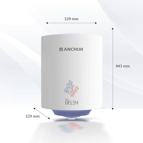 Image of Anchor by Panasonic New Delsy Geyser 15 litre, 5 Star Rated Storage Water Heater with Copper Heating Element, Powerful 2000W Heating Element (White, 2 Yrs Warranty, Free Installation)