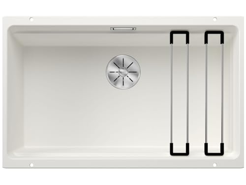BLANCO ETAGON 700-U – Évier de Cuisine en Granit pour Meubles Bas de 80 cm de Large – Sous Plan – SILGRANIT – Blanc – 525171