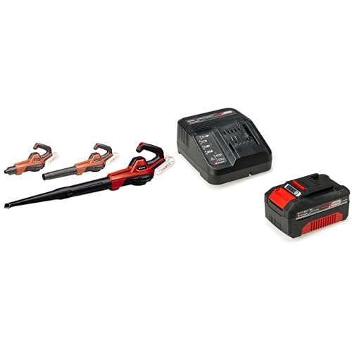 Einhell Soplador universal con batería GE-UB 18/250 Li E-Solo Power X-Change (18 V, velocidad del aire 250 km/h, tubo de 3 piezas, regulación de velocidad electr. con indicador LED, con batería 4 Ah)