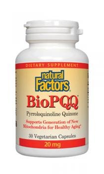 Natural Factors BioPQQ, 20mg, 30 Vegetarian Capsules