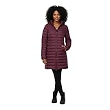 kraftd Womens Winter Lightweight Puffer Jacket Quilted Padded Down Coat With Detachable Hood Central Zip Best for Autumn Winter, Outdoors & Travelling (Wine, 14)