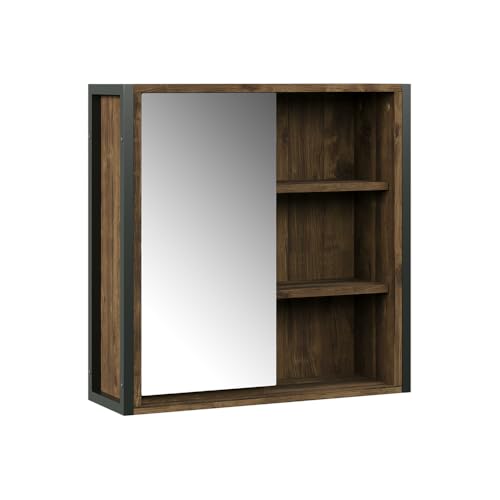 Vicco Specchio contenitore bagno Naola, Quercia/nero, 62.2 x 62.5 cm