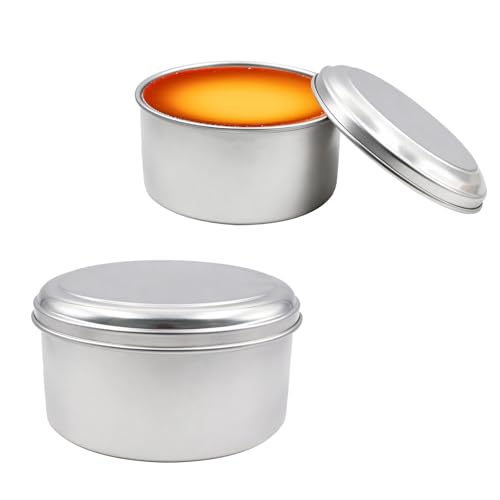 Juego de 2 cajas redondas de aluminio con tapas, grandes y pequeñas, recipientes para hornear y almacenamiento para tartas, postres y almacenamiento de alimentos