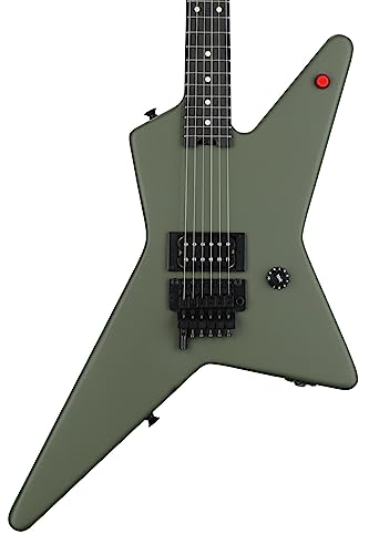 EVH Limited Edition Star EB Matte Army Drab guitare électrique avec housse - Les Beatles, Paul McCartney, John Lennon, RIngo Starr, George Harrison EVH Limited Edition Star EB Matte Army Drab guitare électrique avec housse