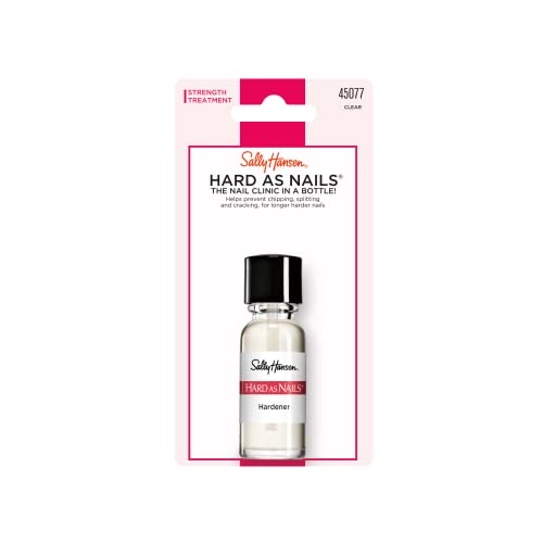 Sally Hansen Hard As Nails® Nail Hardener, Clear, Strengthener, 1 Count, 0.45 Oz , Nail Strengthener, Nail Strengthening Polish