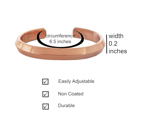 Image of Touchstone Copper Bracelet Tibetan Style. Hand Forged with Solid and high Gauge Pure Copper.
