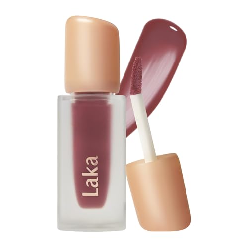 Laka Fruity Glam Tint | Glowing Korean Lip Tint with Hydrating Lightweight Texture | Buildable Color, Non-Sticky High Shine Gloss | K-Beauty Korean Makeup | #157 Taffy, 0.15oz
