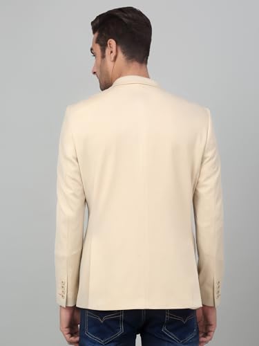 Image of Cantabil Self Design Full Sleeves Notch Lapel Casual Blazer for Men | Casual Blazer for Men | Men Blazer for Casual (P MBZC00057)