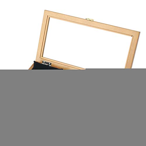 Preisvergleich Produktbild NBVCX Wohnaccessoires Uhrenbox Schmuckkollektion Etui Organizer Halter Holzdisplay Aufbewahrungsbox mit abnehmbaren 12 Uhrenkissen Abschließbare Metallschnalle