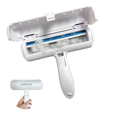 JUSTHAWK Pet Hair Remover Roller | Reusable Animal Hair Removal Brush for Dogs and Cats | Easy to Clean Pets Hair Remover Lint Roller for Sofa, Carpets, Car, Clothes, Bed | Animal Fur Removal Tools