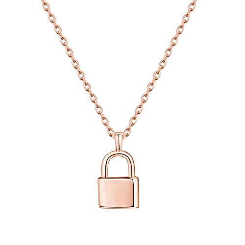 Collier cadenas plaqué or rose 14K pour femme au design élégant