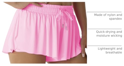 Image of Flowy Athletic Shorts for Women Running Tennis Butterfly Shorts Girls 2-in-1 Double Layer Quick-Drying Comfy Shorts