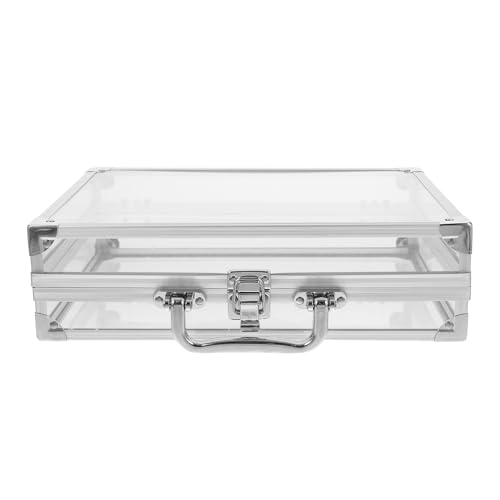 Boîte à bijoux transparente en aluminium et maquillage avec clé