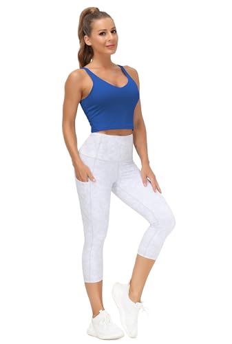 Image of THE GYM PEOPLE Womens' Sports Bra Longline Wirefree Padded with Medium Support