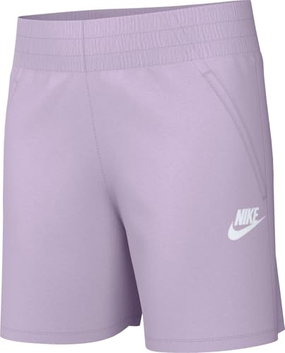 Nike Girl's G NSW Club Ft 5In Short Lbr, Doll/Doll/White, 6-7 Years