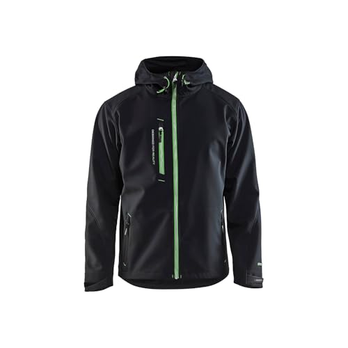 Veste softshell à capuche Blaklader 9933 noir et jaune fluo pour la protection