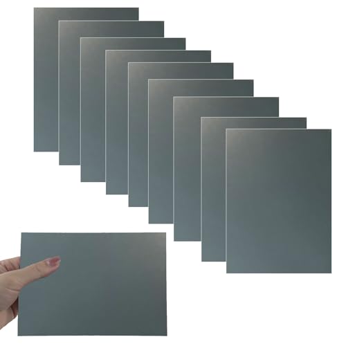 Image of 10Pcs Gray Anodized Aluminum Sheet 5 inch x 7 inch x 1 /32 inch (0.8mm) Corrosion-Resistant Metal Plates for Laser Engraving, DIY Crafting, Sign Making, Home Decor