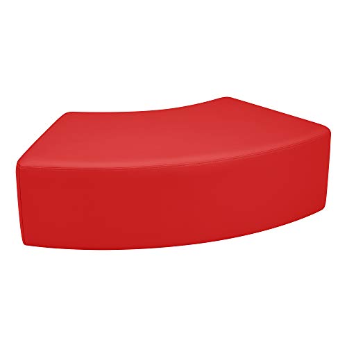 Image of Sprogs 12 inch H Structured S-Curve Stool -Flexible Modular Collaborative Soft Seating for Office, Home, Lounge and School Classrooms with Durable Frame -Red