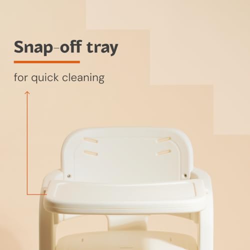 Image of Miniture NUBO Premium High Chair for Baby, Modern Height Adjustable Seat and Footrest, Smart & Sleek Triangular Design, Easy to Clean Detachable Meal Tray for 6 Months to 8 Years Kids |(White & Gray)