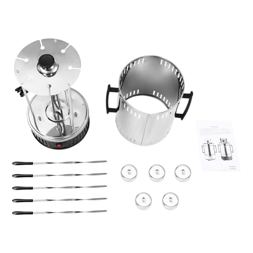 vinnyooc 20 * 37.5cm Edelstahl Dönergrill, Vertikaler Elektrogrill, Rotisserie-Grill, Elektrische Drehgrillmaschine mit 5 Spieße für Hausgebrauch Freien Picknicks – Bild 6