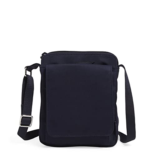 Image of Vera Bradley Women's Cotton Mini Hipster Crossbody Purse With RFID Protection, Classic Navy - Recycled Cotton, One Size