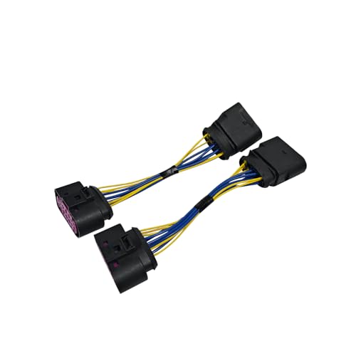 Tokinng Xenon HID Headlamp Headlight Connector Adapter, 14 to 10 Pin Wiring Harness Connector Plug Adapter Fit for VW Jetta 2015, 1J0 973 737