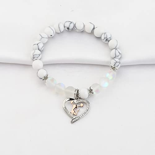 Image of FUSTMW Cheerleader Necklace Bracelet Cheerleading Gift Cheerleader Gift for Her Cheer Gifts Cheerleading Coach Gifts