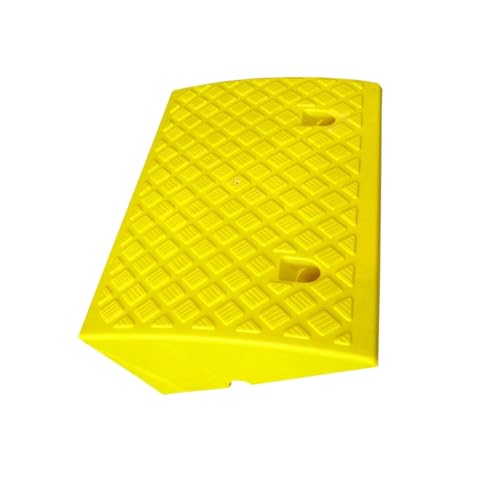 Alfombrilla rampa triangular entrelazada de PVC amarillo, antideslizante y duradera, adecuada para diversos escalones y umbrales miniatura 1