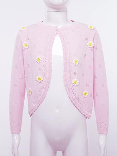 Loyan Kids Girls Knit Long Sleeve Open Front Bolero Shrugs Cardigan Sweater Dress Cover Up3