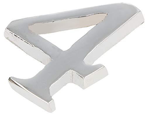 KOTARBAU® Chiffre « 4 » chromé autocollant 5 cm en laiton pour porte d'entrée