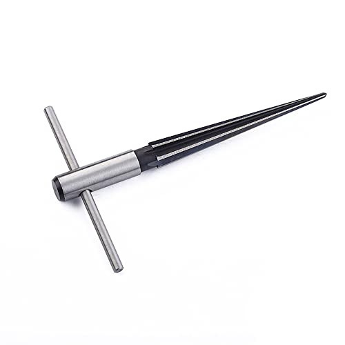 Fongmore T Handle Tapered Reamer 6 Fluted Chamfer Reaming Tool Guitar Bridge Pin Hole Handle Tapered Reamers Woodworker Luthier Tool 1/8"-1/2" (3-13mm)