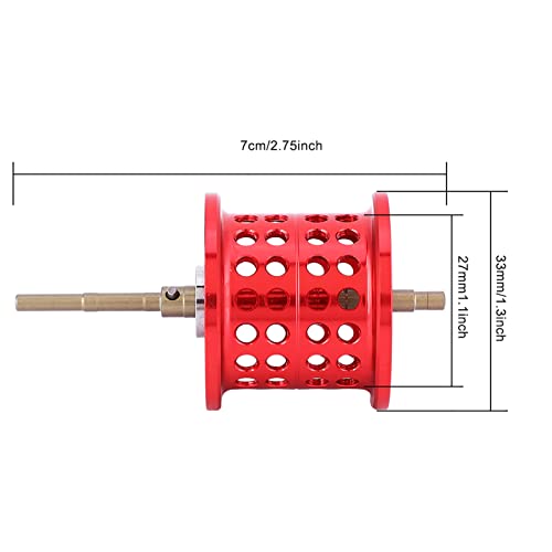 Fishing Reel Spool, Aluminum Fishing Round Bearing Reel Spool for PMAX3/BMAX3/SMAX3 Casting Reels(Red) Pmax3
