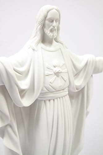 Estatua Blanca de Corazón Sagrado de Jesús de 24 pulgadas miniatura 4